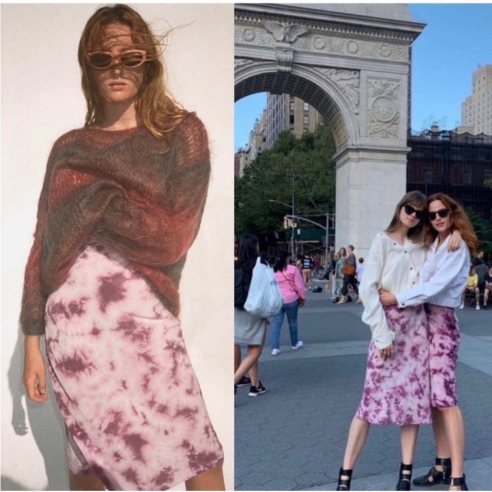 Realisation Par Naomi Skirt Midi Length Tie Dye Purple Size S